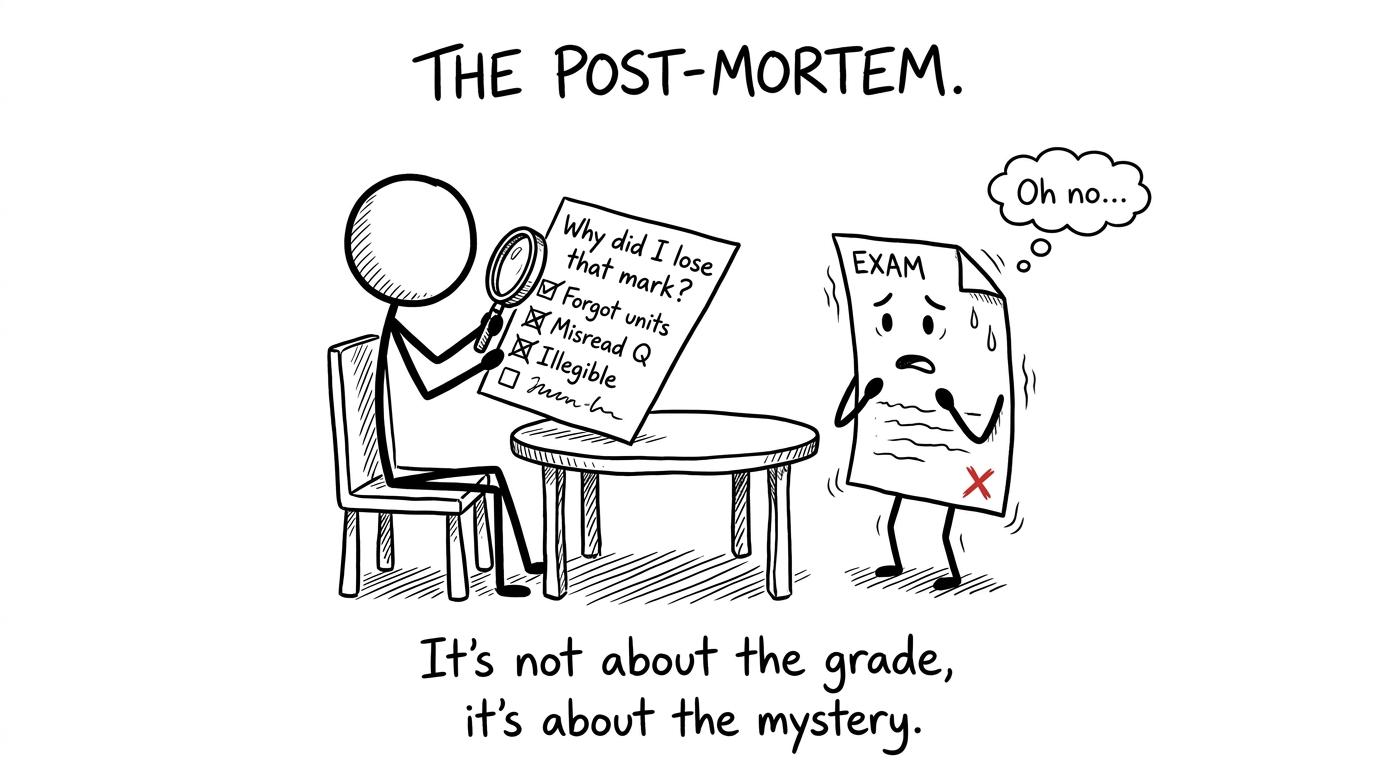 A student interrogates an exam paper to discover why a mark disappeared