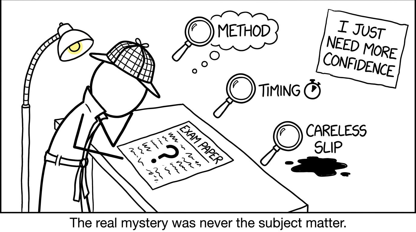 A student detective investigates method, timing and careless slips