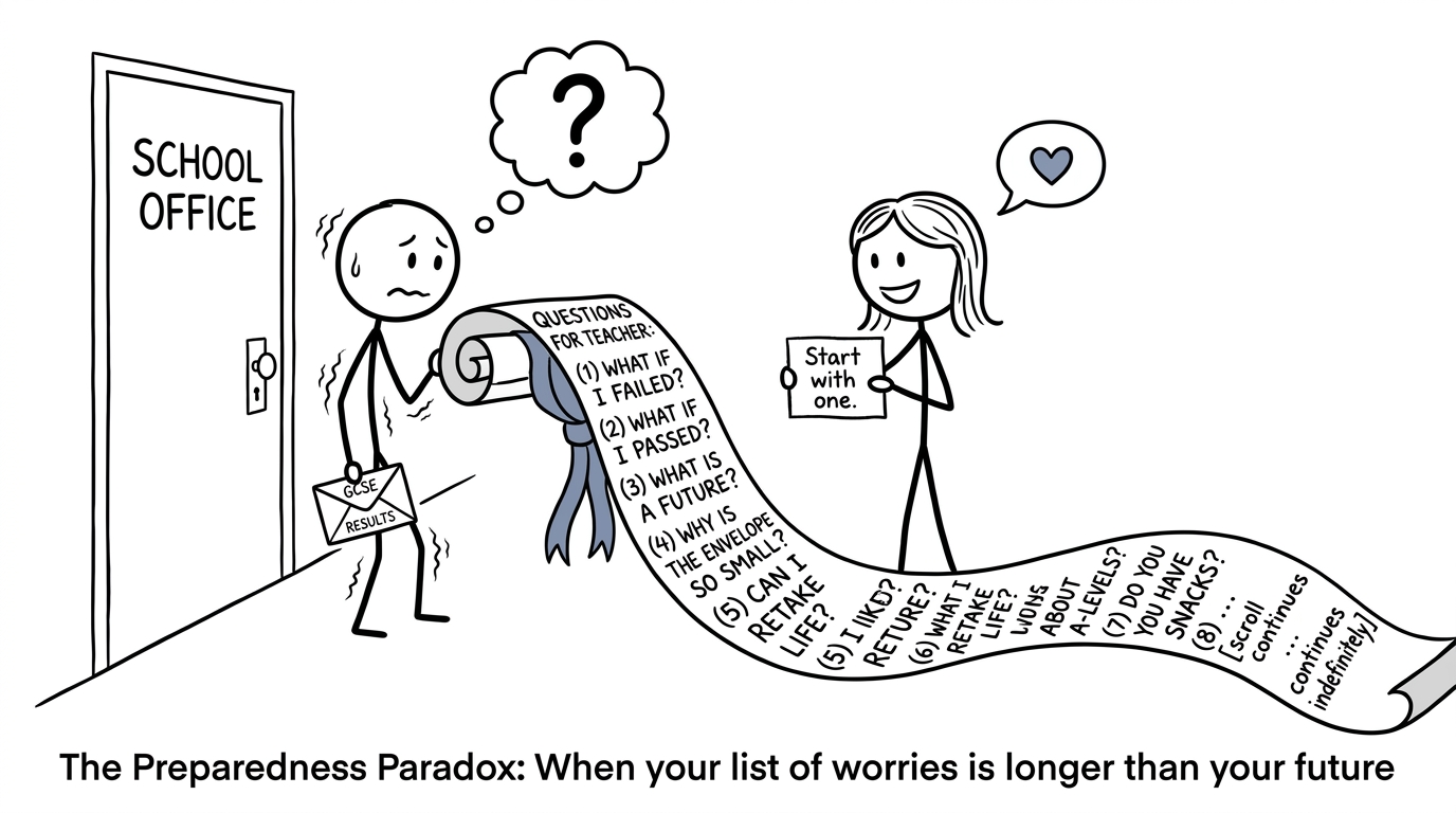 A student discovers that one prepared question is more useful than an enormous scroll of worries