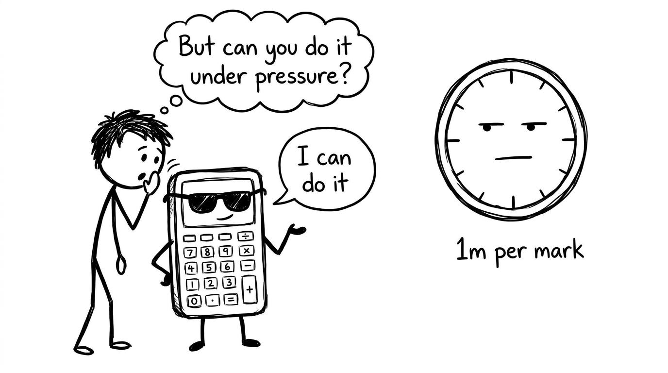Calculator confidence vs exam pressure
