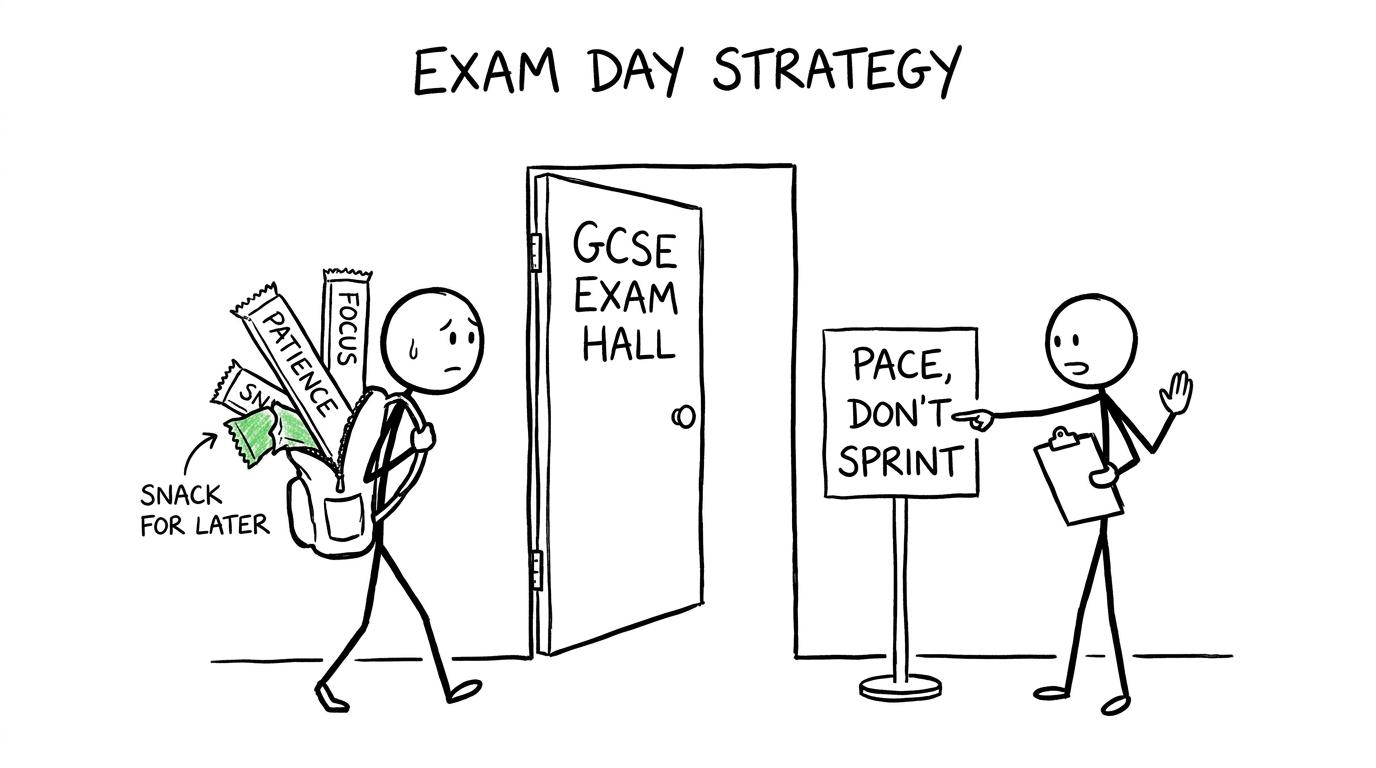 A student carrying focus and patience into an exam hall
