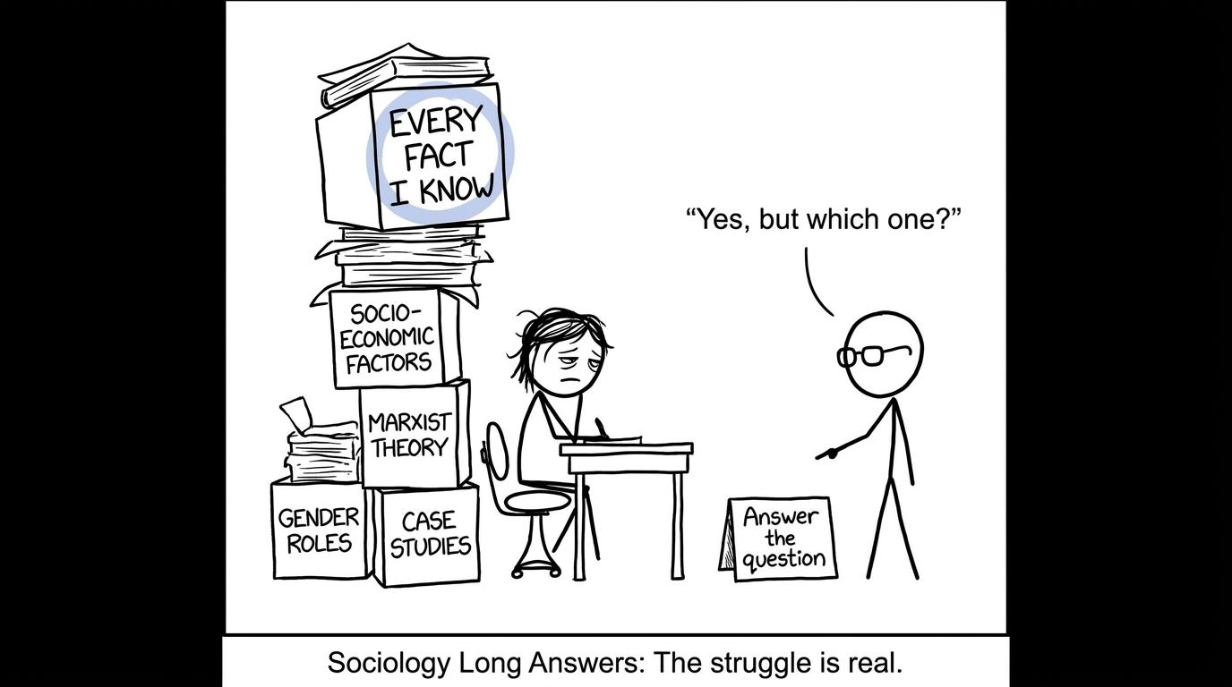 A student discovers that answering the question matters more than listing every remembered fact