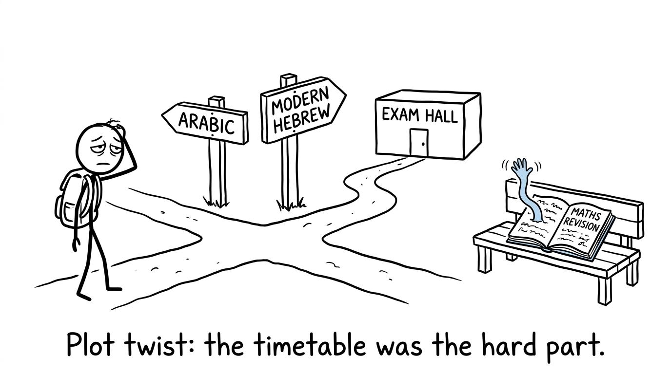 A student discovers that choosing the language was only part of the challenge