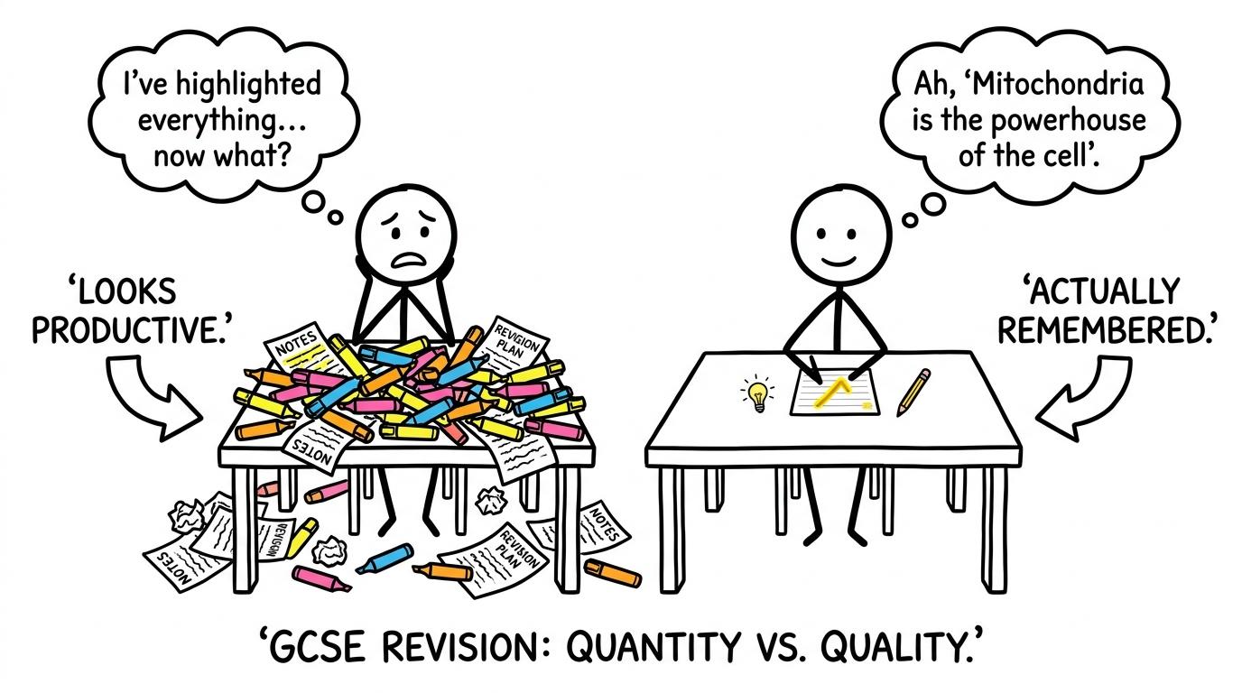 One student decorates notes while another checks what can actually be remembered