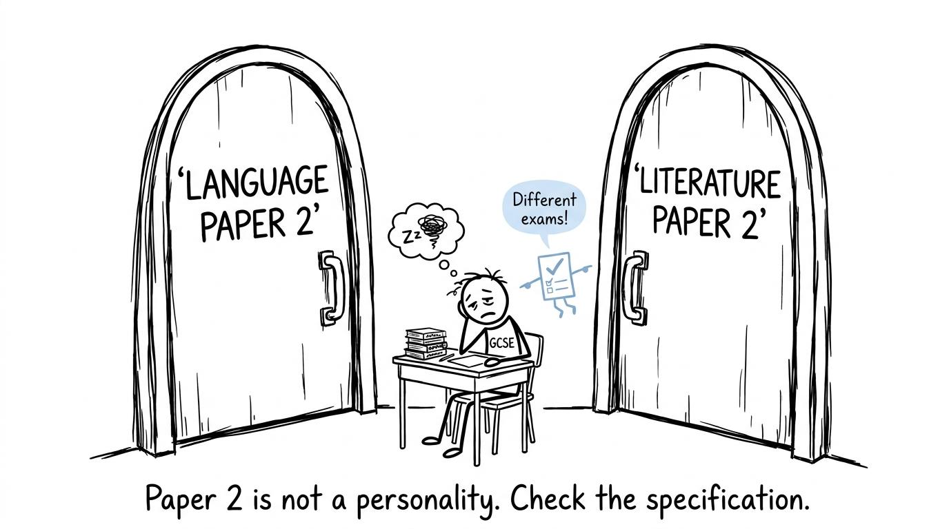A student discovers that Language Paper 2 and Literature Paper 2 are different exams