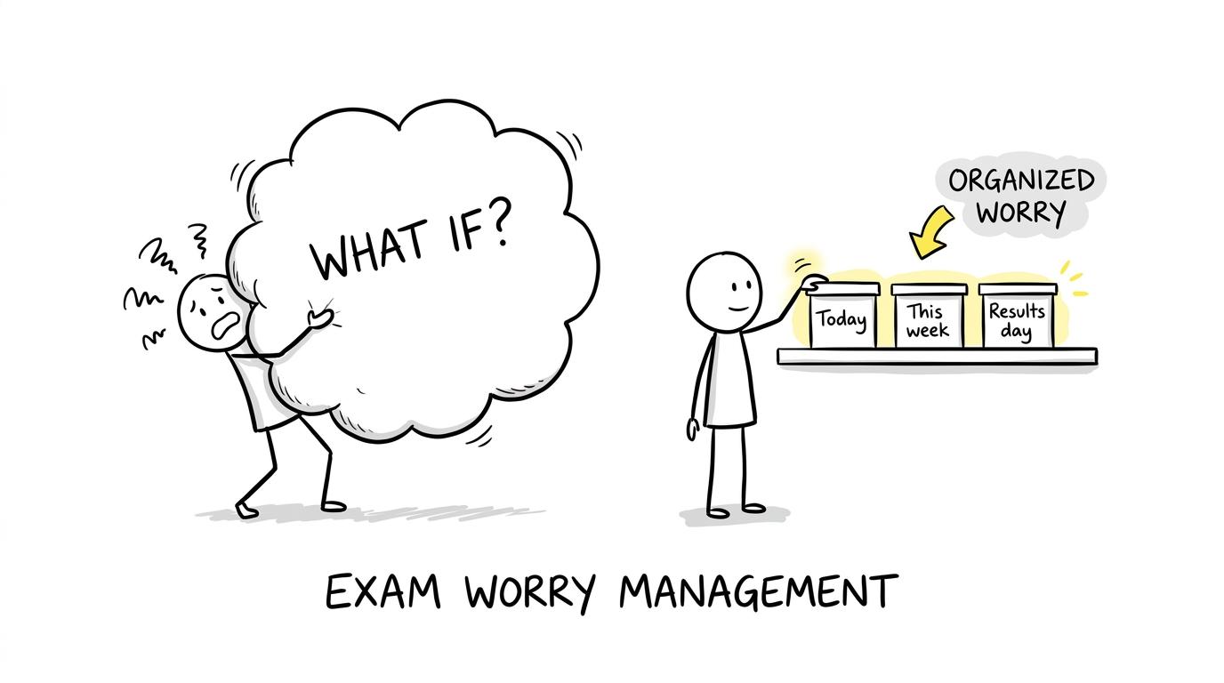 A student organises a giant worry cloud into manageable boxes