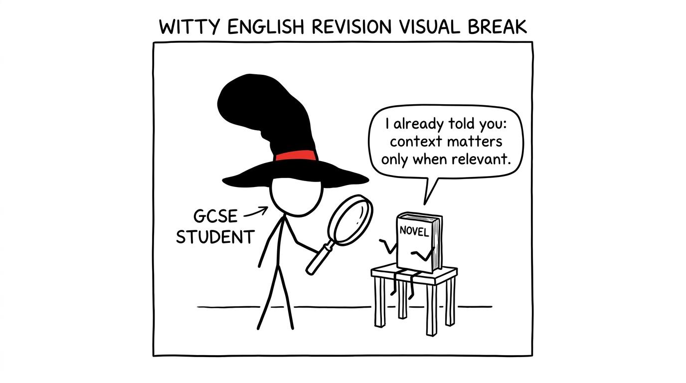 A student wearing an examiner hat questions an unusually cooperative novel