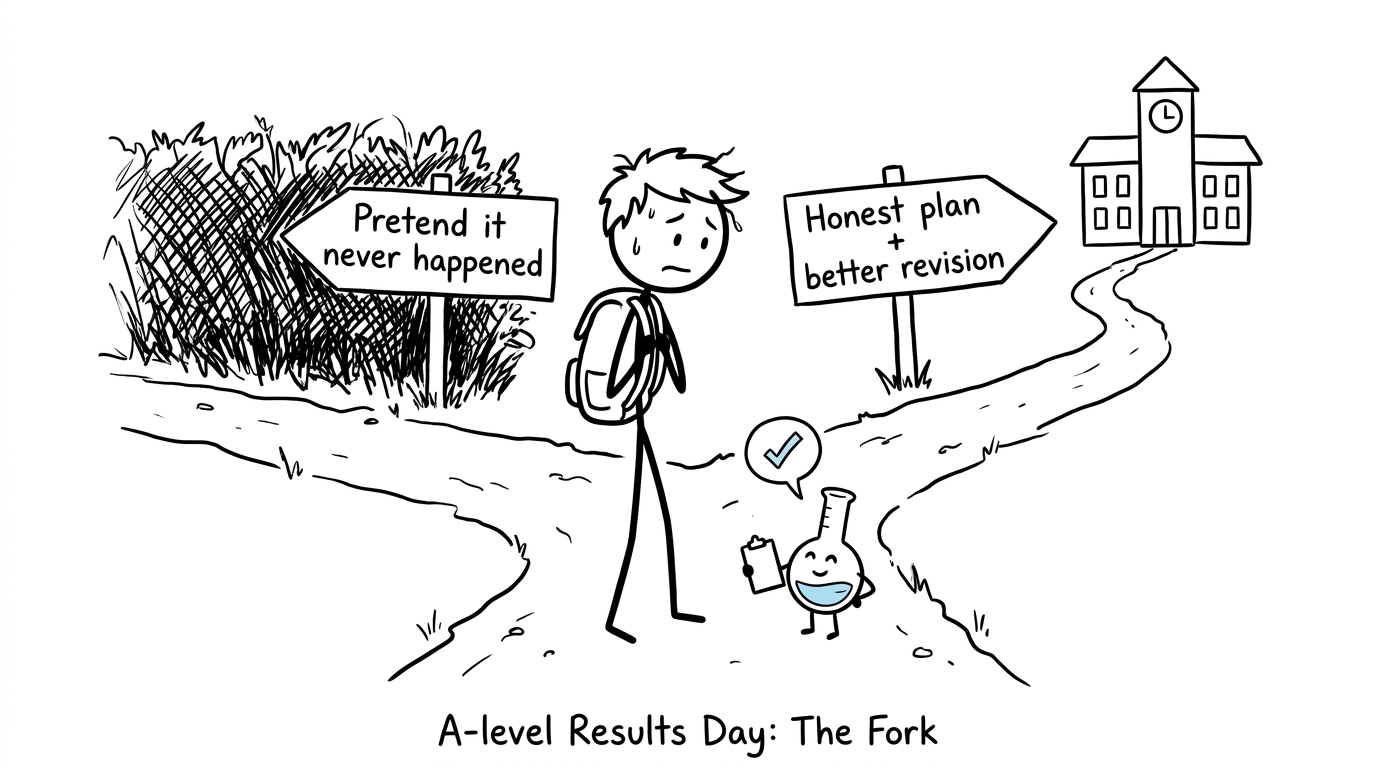 A student choosing honesty and a clear revision plan after results day