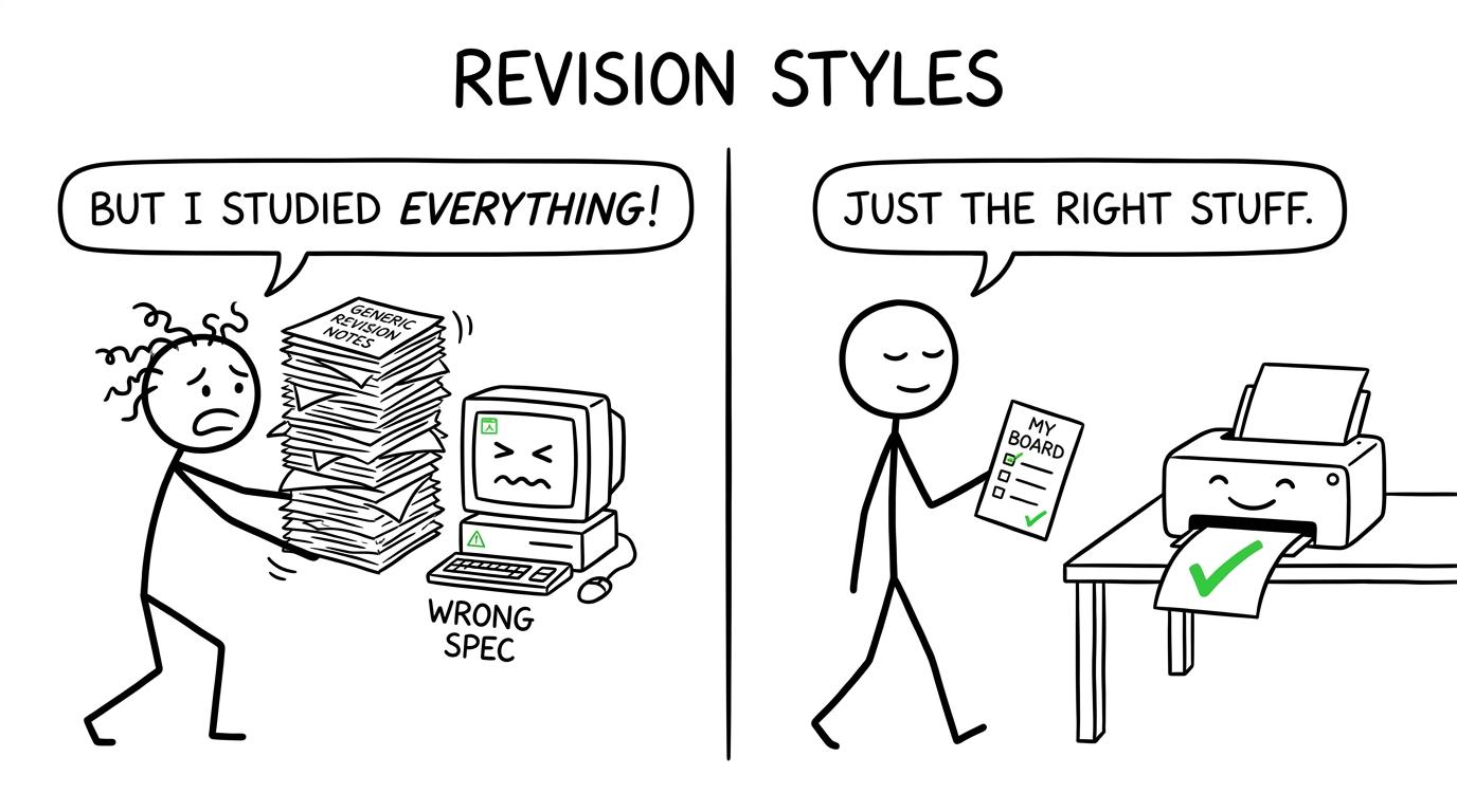 A student discovers that revising the wrong specification creates a heroic amount of unnecessary paper