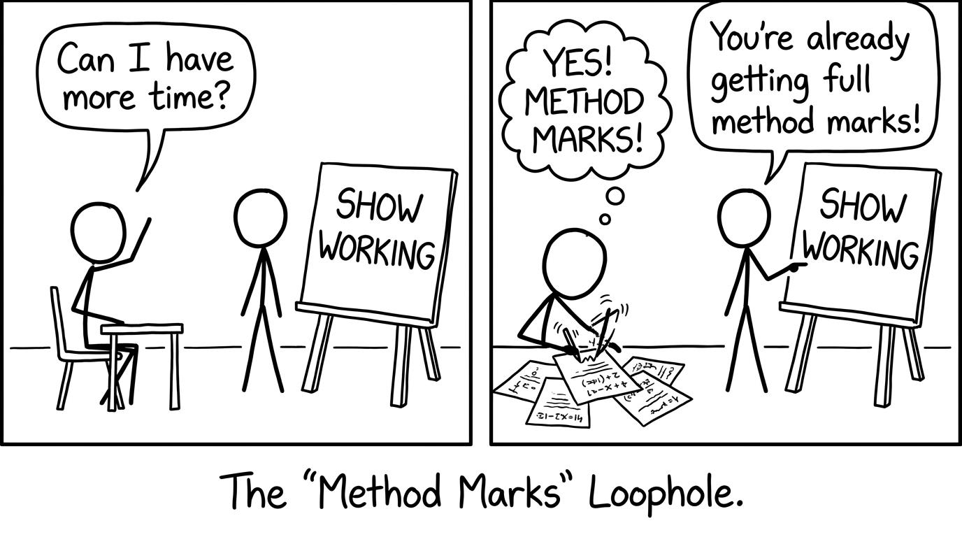 The exam hall "show working" reminder