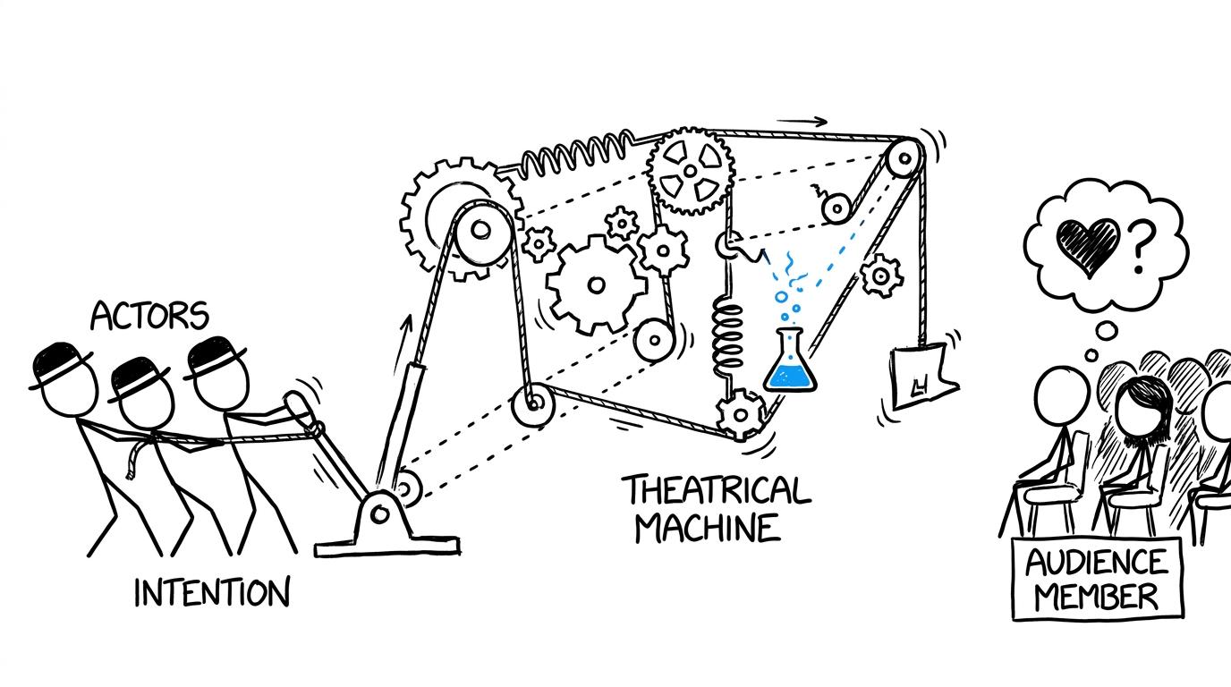 A backstage machine turns artistic intention into an audience response