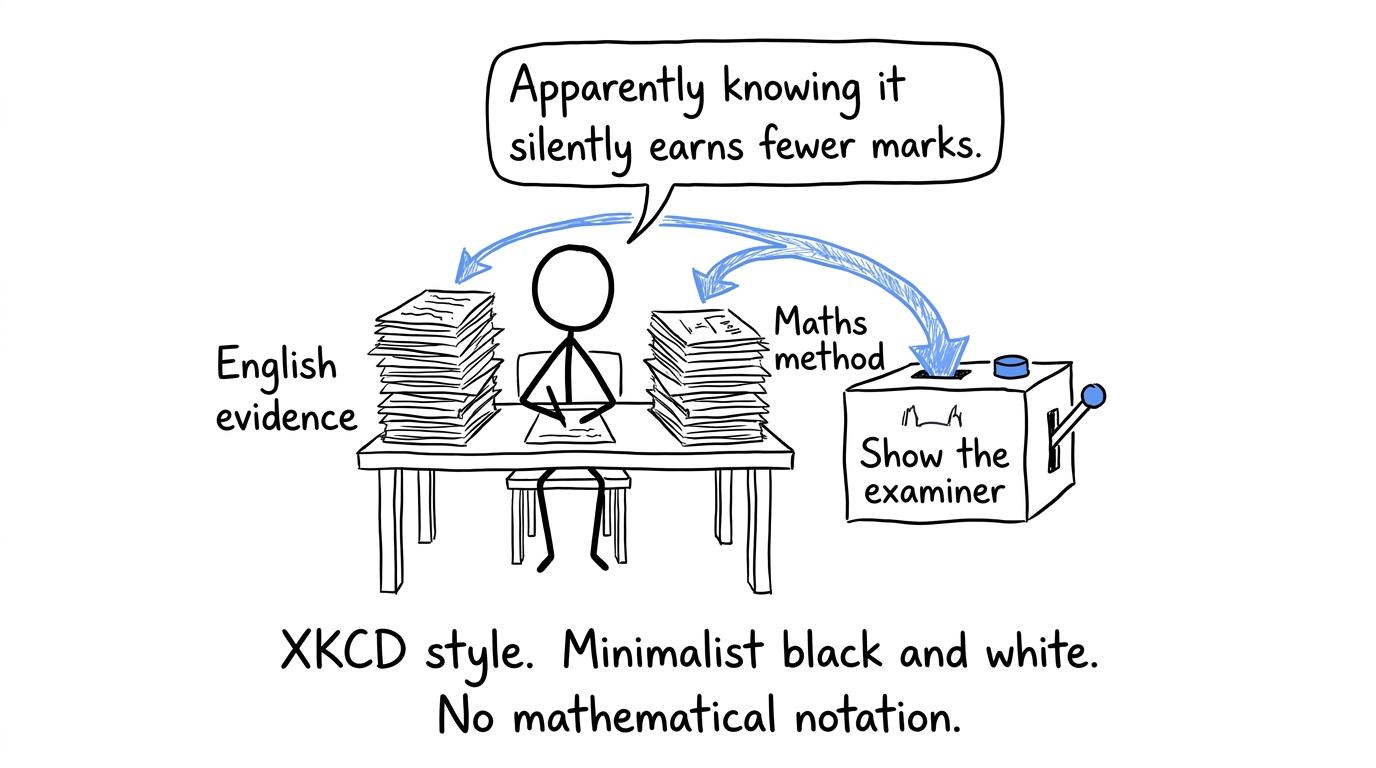 English evidence and maths method entering the same examiner machine