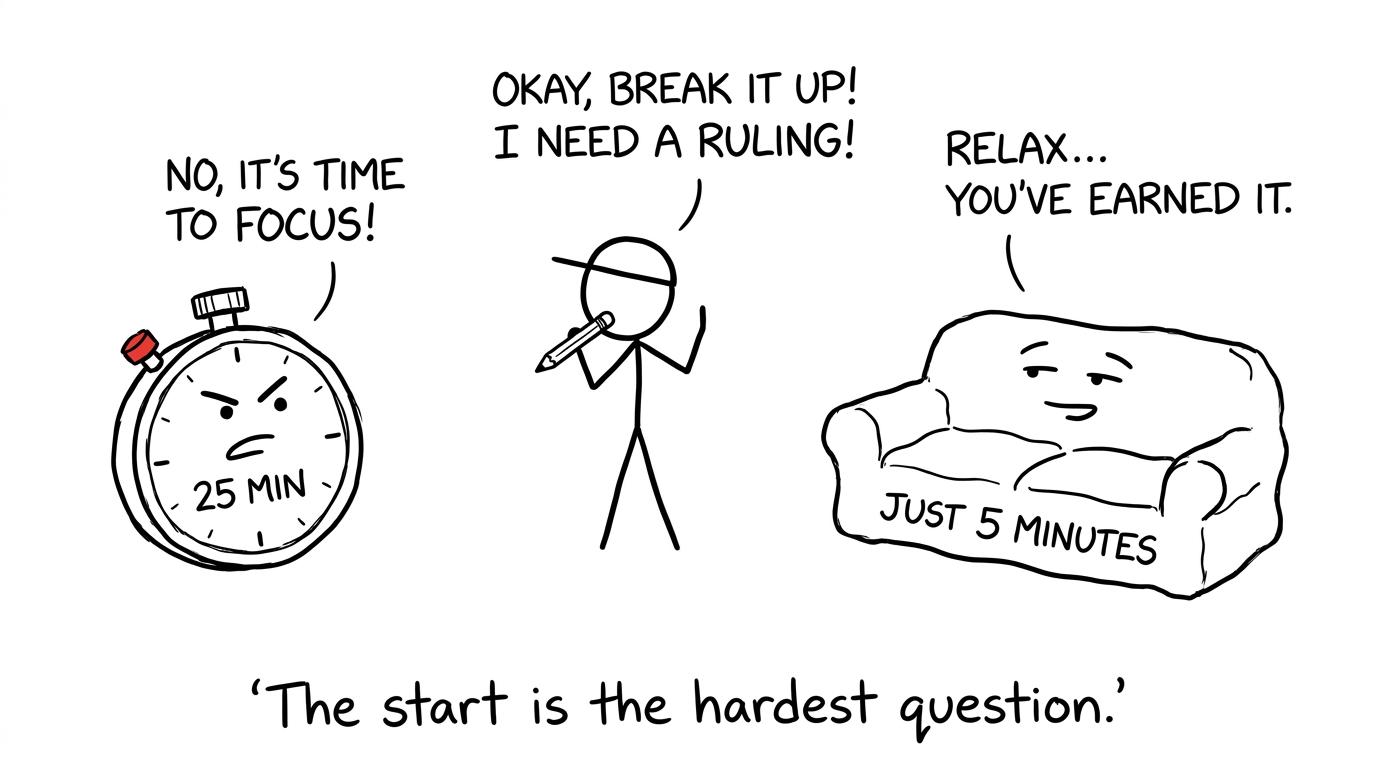 A stopwatch argues with a sofa