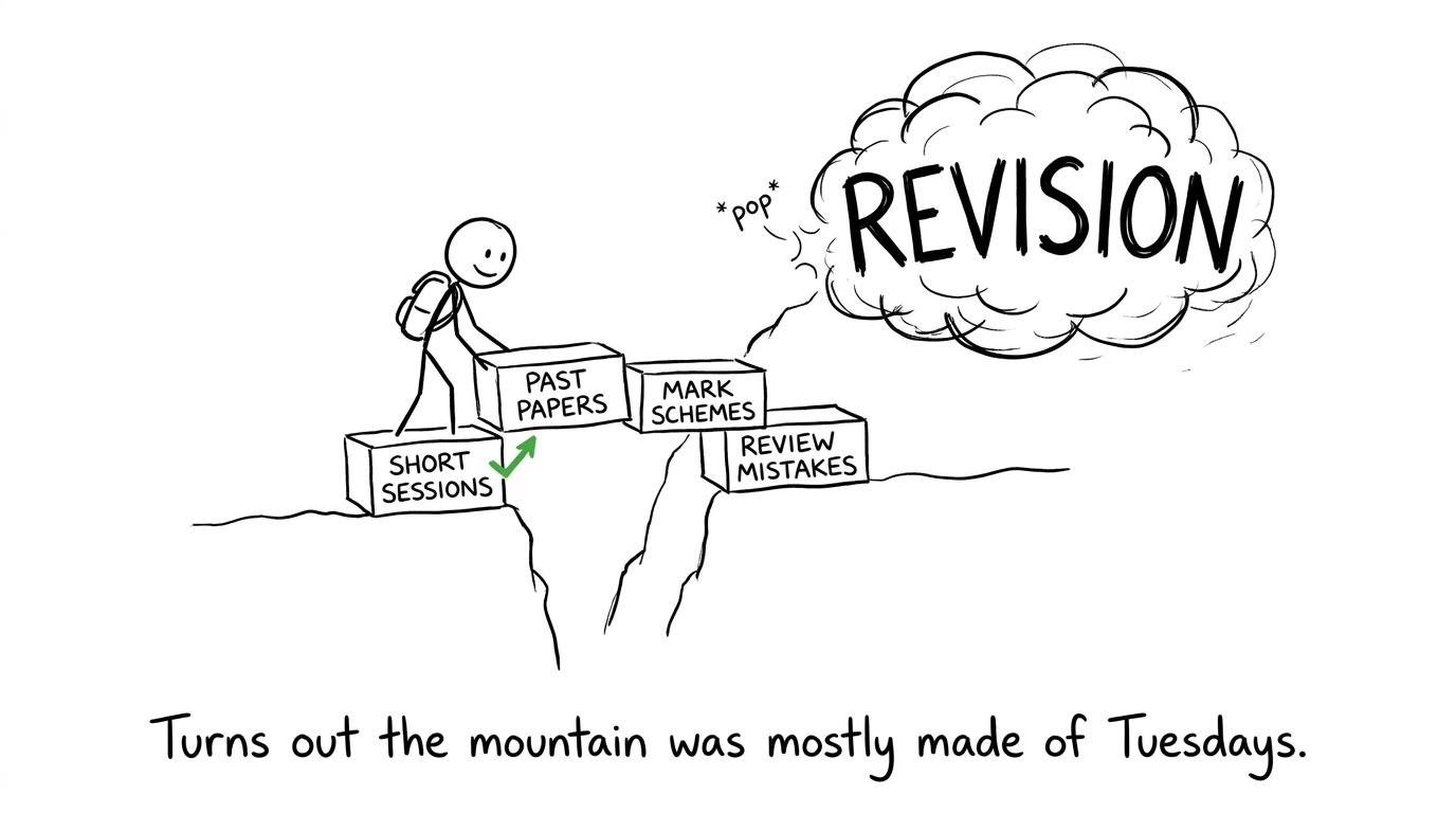 A student builds a revision bridge from small, repeatable habits