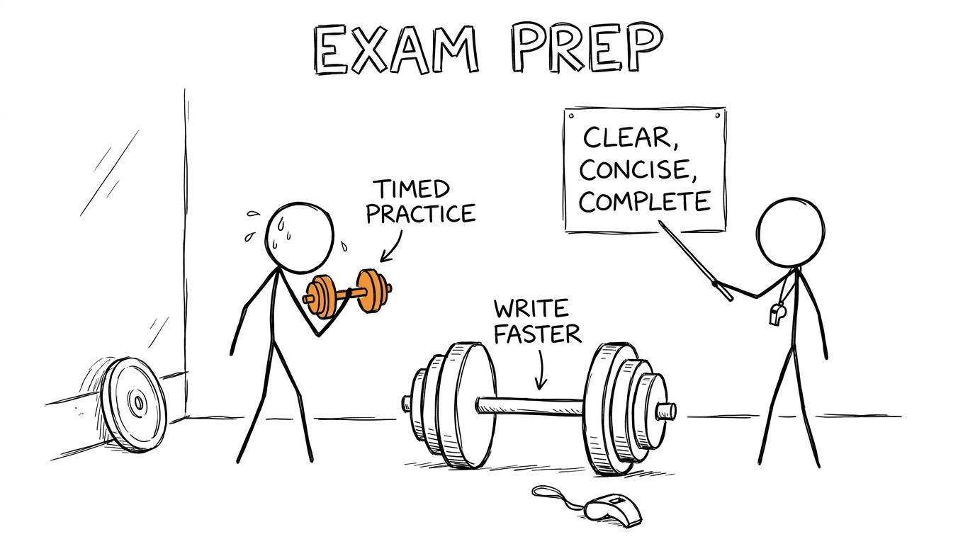 A student trains clarity and timed practice rather than trying to lift pure speed