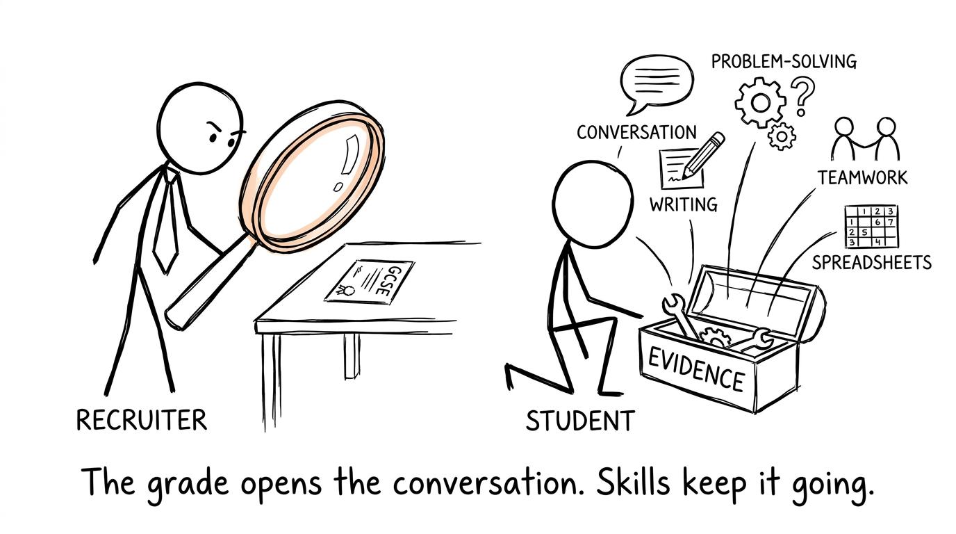A recruiter looking beyond the certificate to the student's skills