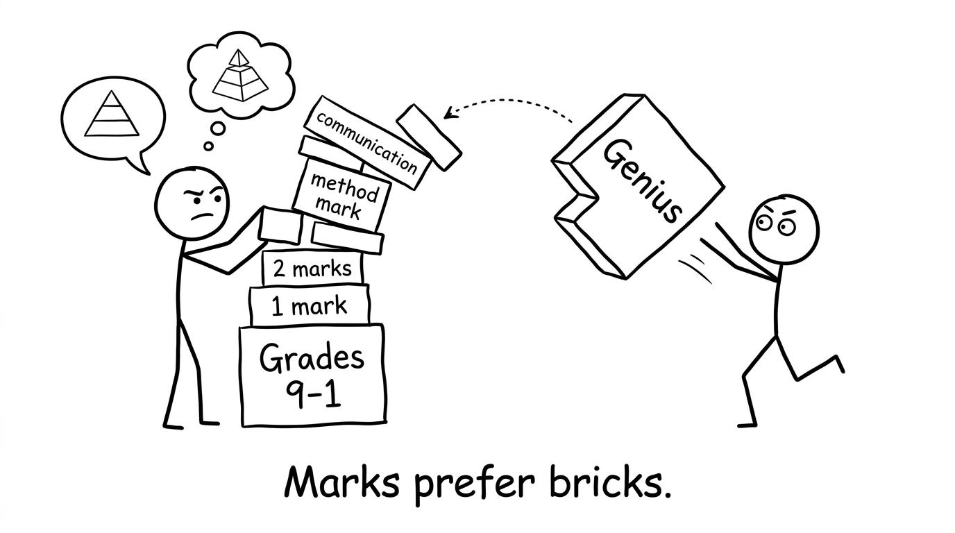 A tower built from small marks beats “genius”