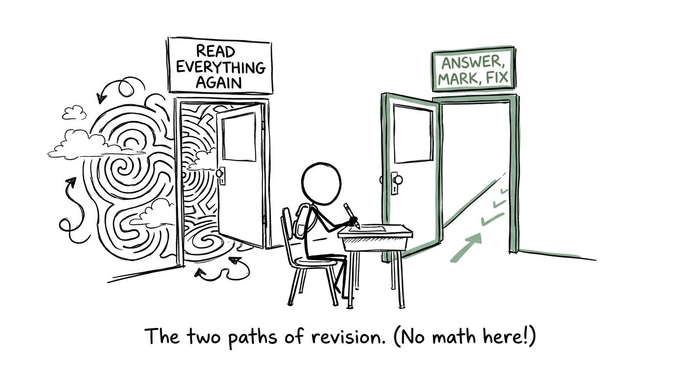 A student chooses the clear answer, mark and fix path