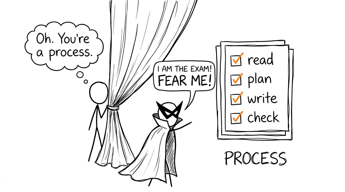 An intimidating exam paper revealed as a simple revision process