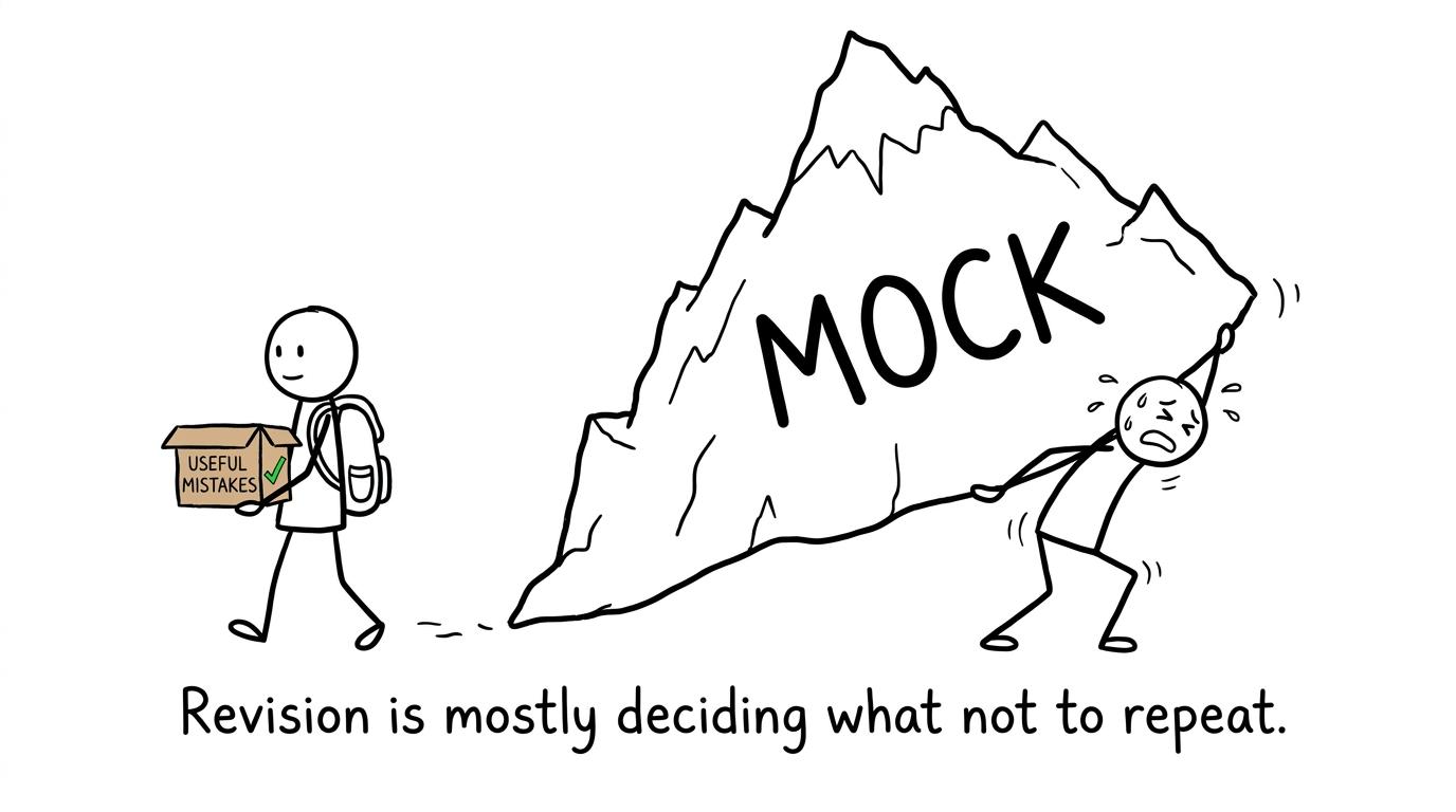One student carrying useful mistakes while another tries to carry the whole mock