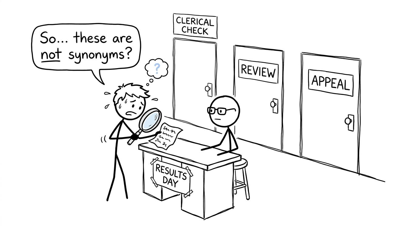A student discovers that post-results services are not synonyms