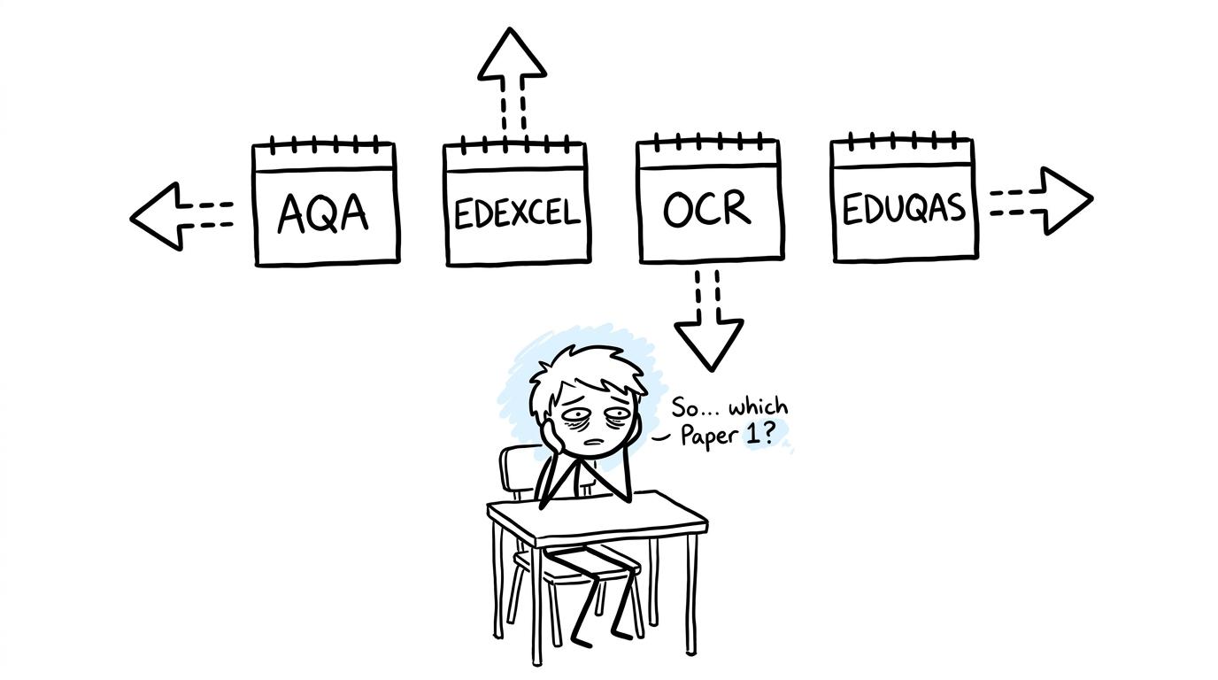 A student tries to make sense of four different exam-board calendars