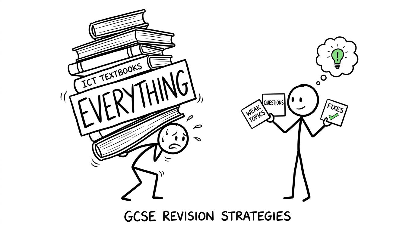 One student carries everything while another carries only the weak topics, questions and fixes
