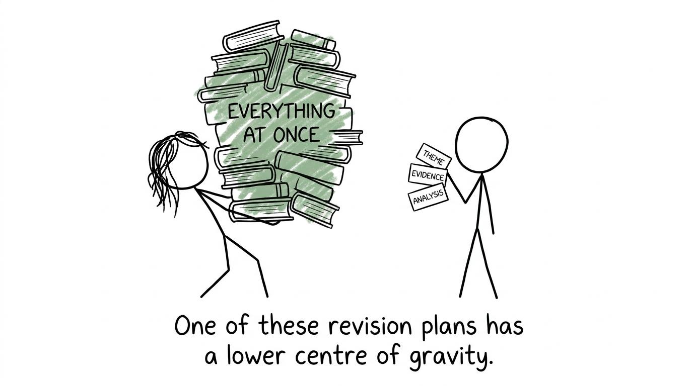 Two different approaches to carrying a GCSE revision workload