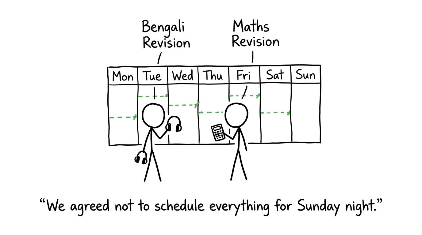Bengali and maths revision share a timetable
