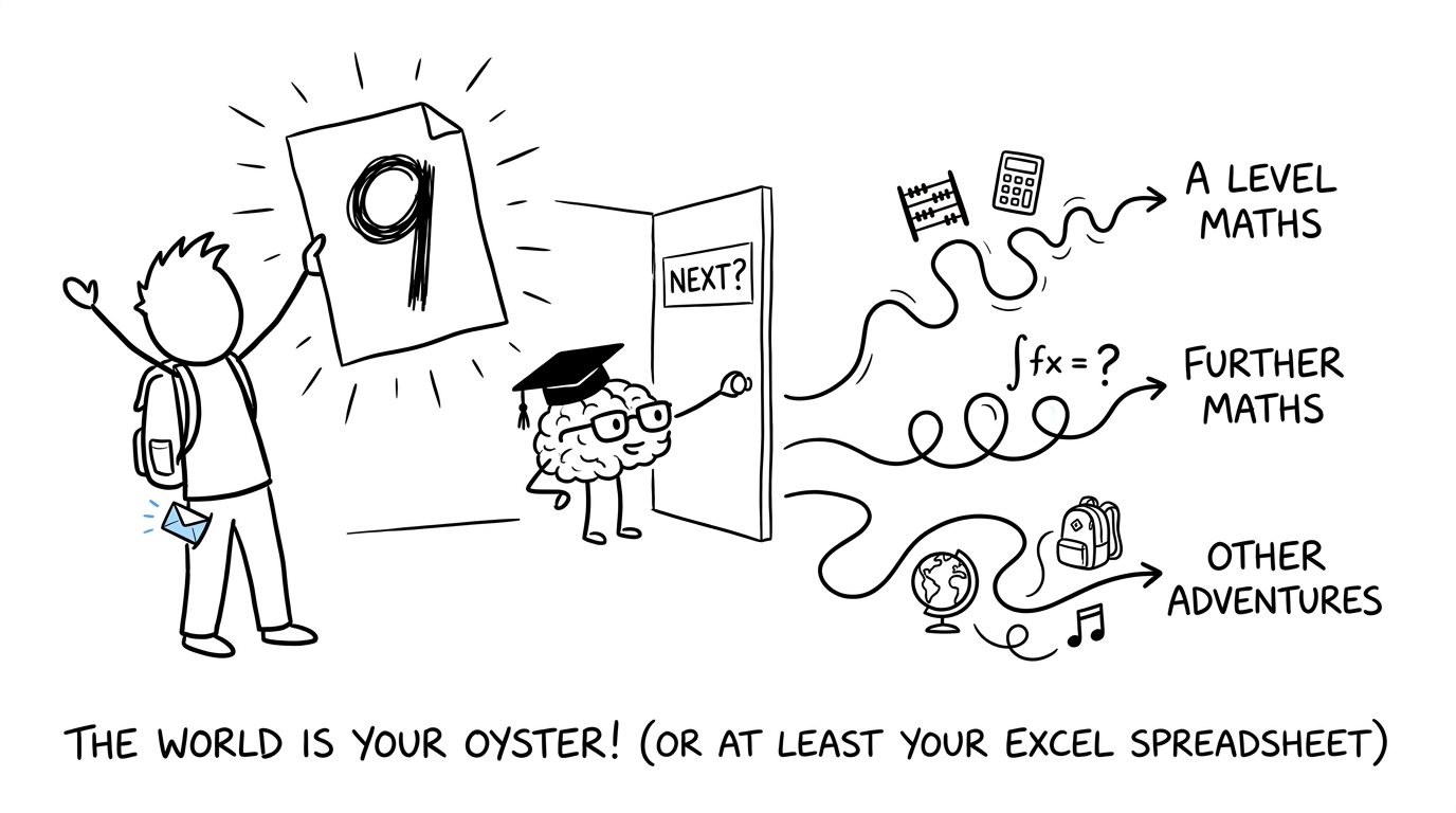 A student discovering several possible paths beyond a GCSE grade 9