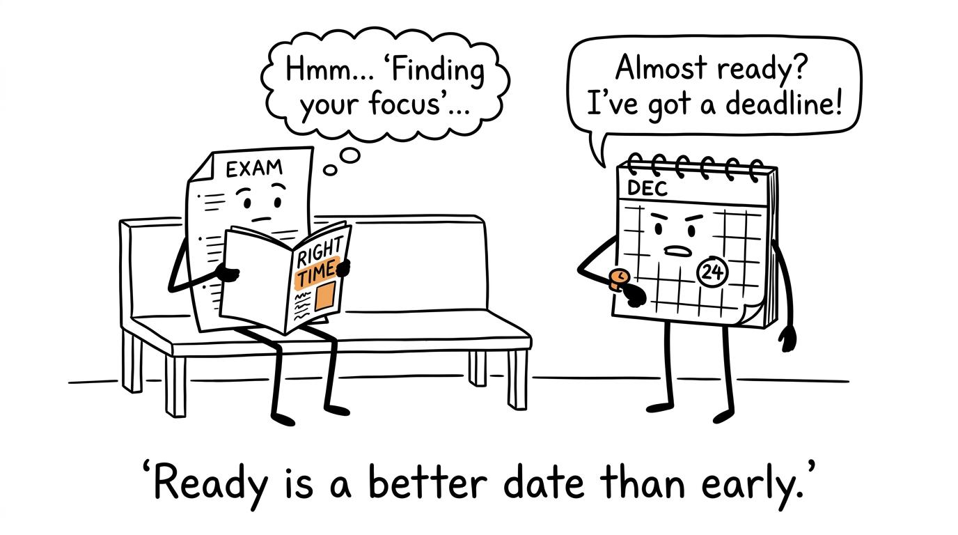 An exam paper waiting for the right time