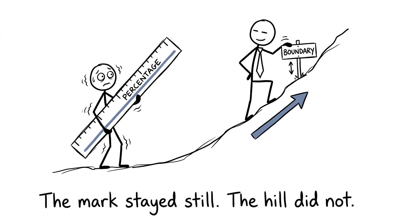 A student watches a grade boundary move while the mark stays still