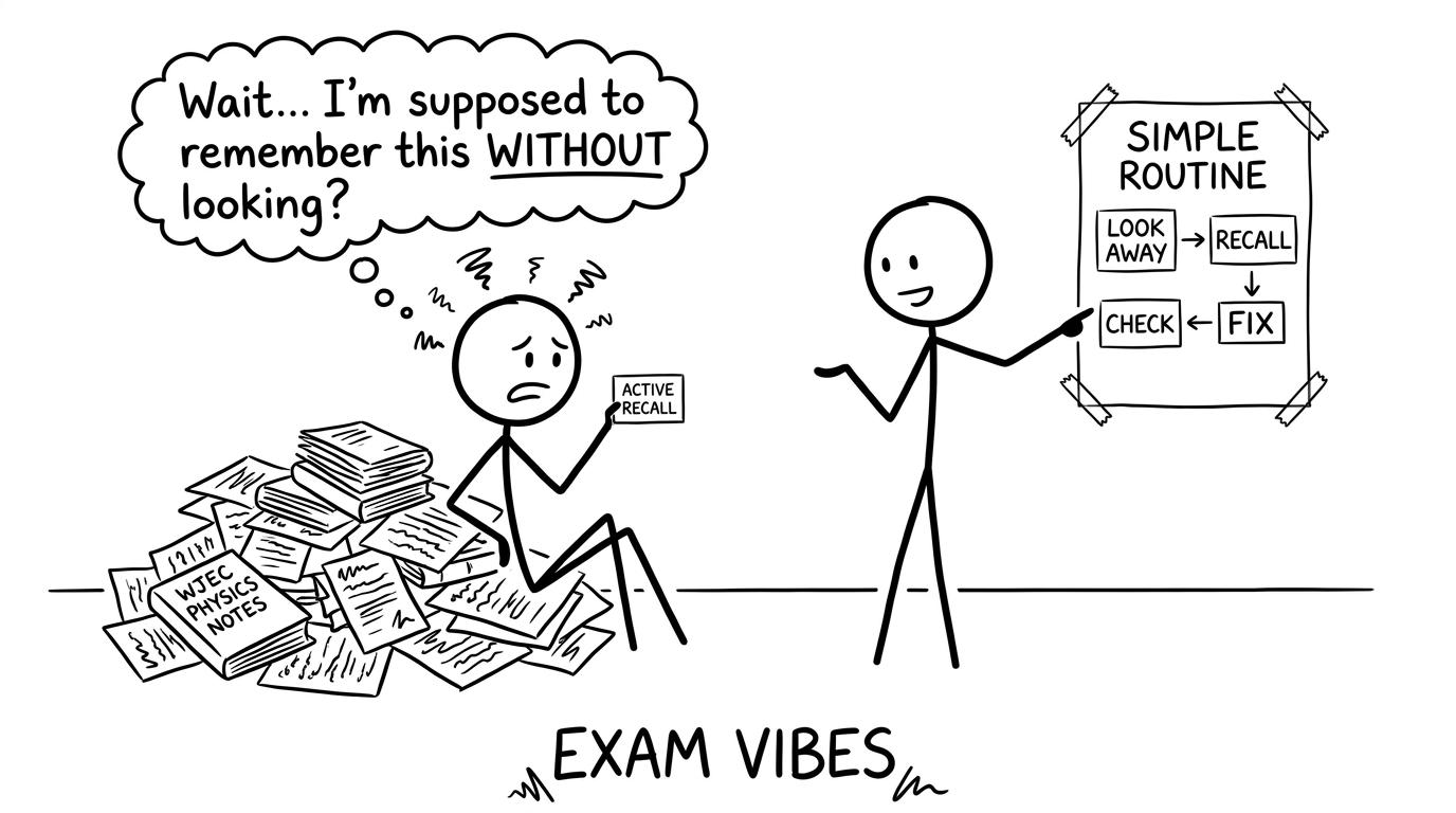 Student vs notes vs active recall