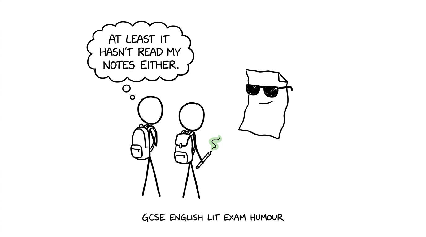 Two students meeting an unseen poem wearing sunglasses