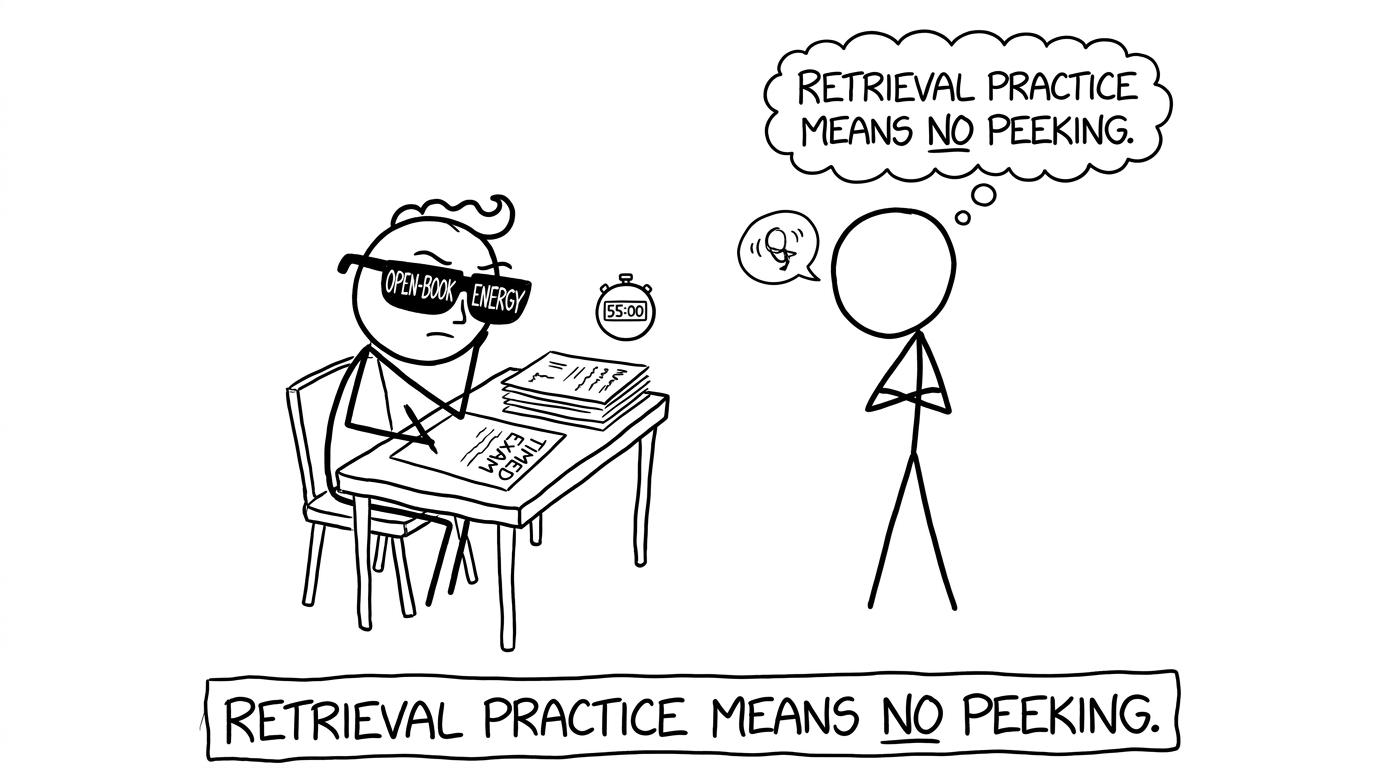 Retrieval practice means no peeking