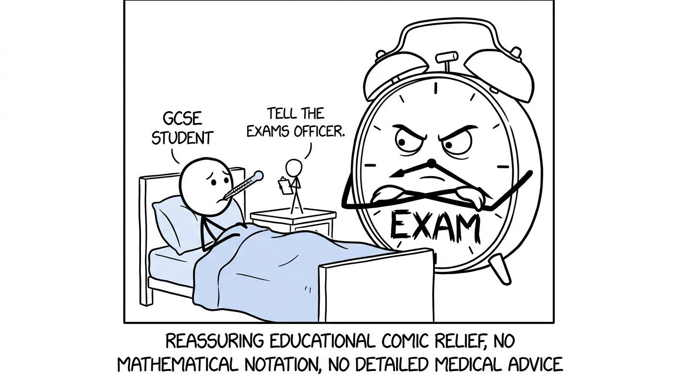 A poorly GCSE student being reminded to contact the exams officer