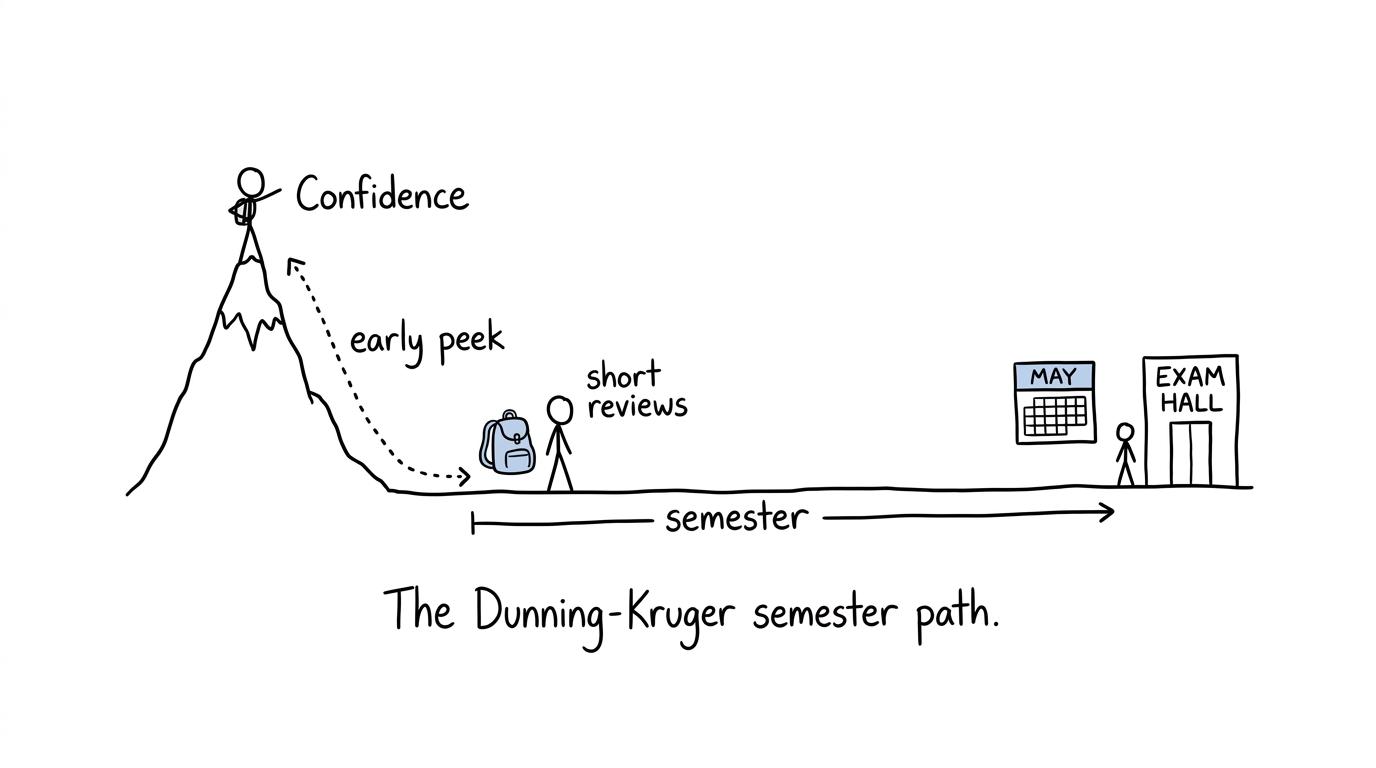 A student reaches the confidence summit before noticing the long road to May