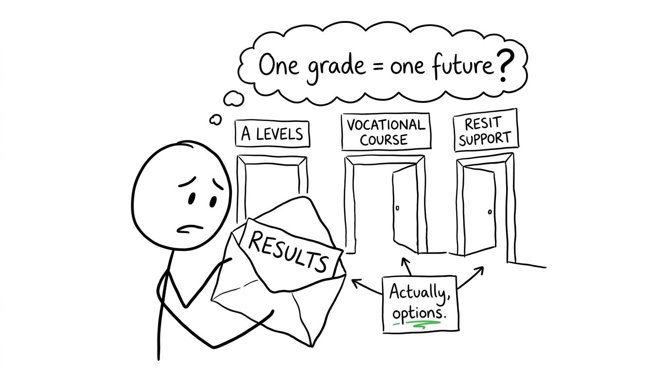 An exam result revealing several possible routes