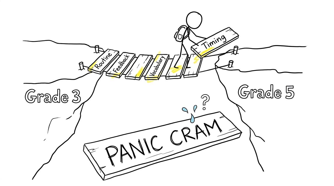 A bridge from grade 3 to grade 5 built from revision habits