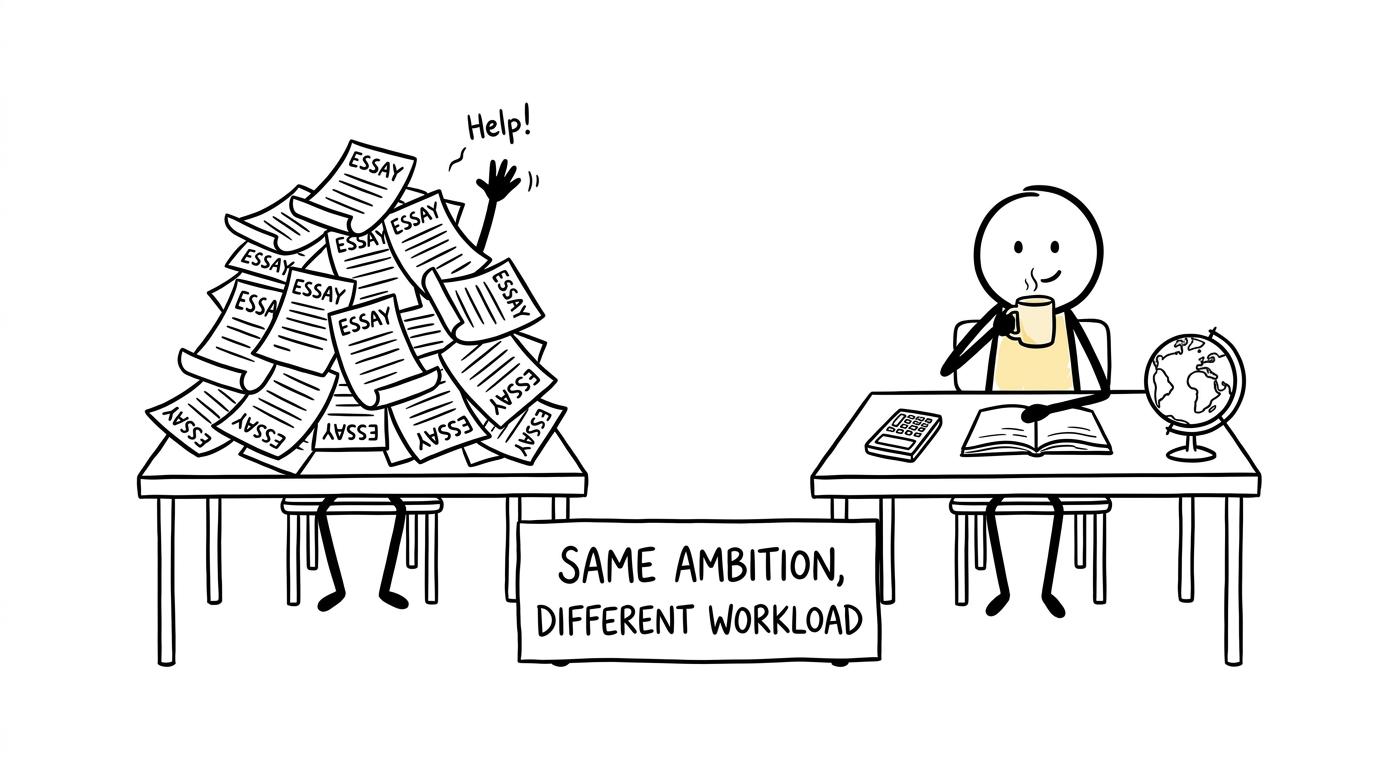 Two students discover that equally ambitious GCSE choices can create very different workloads