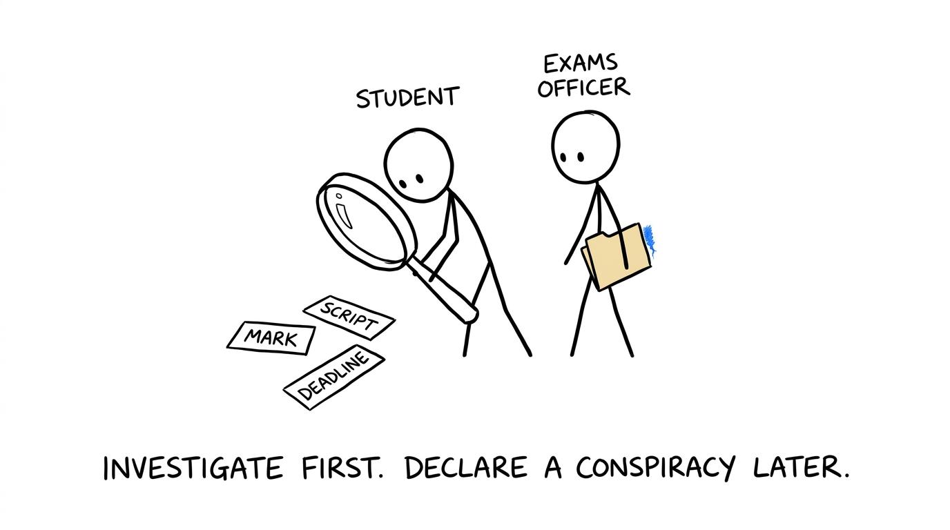 A results-day investigation using marks, scripts and deadlines