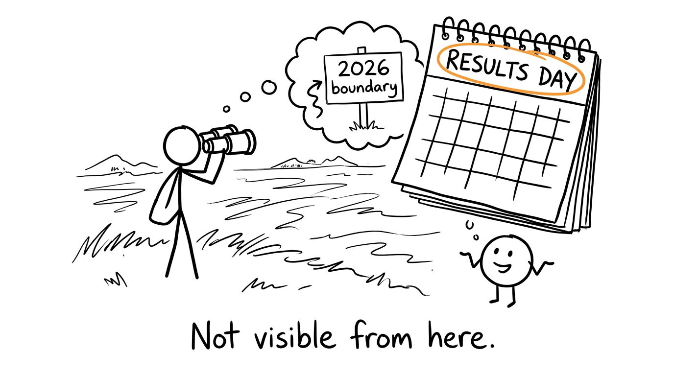 A student unsuccessfully searches for a boundary before results day