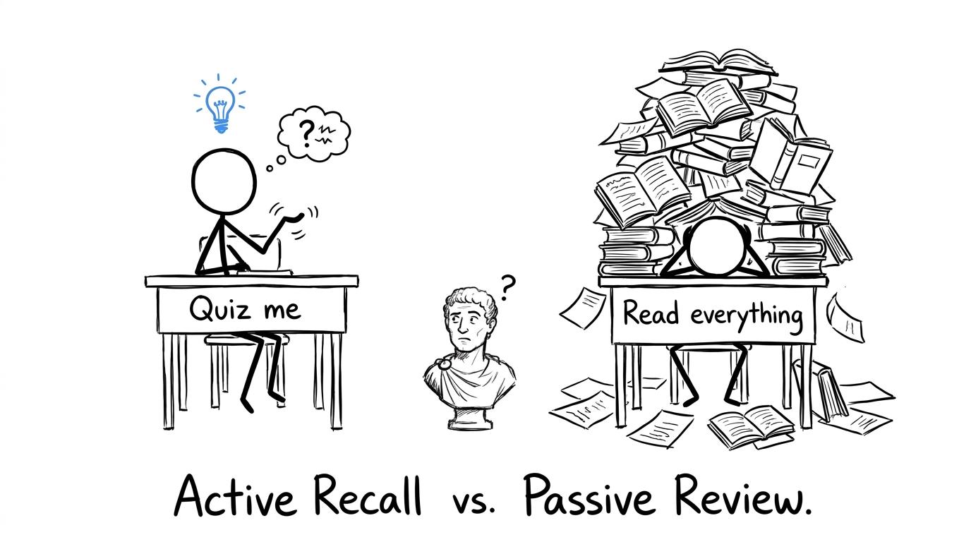 Active recall defeats a mountain of passive revision notes