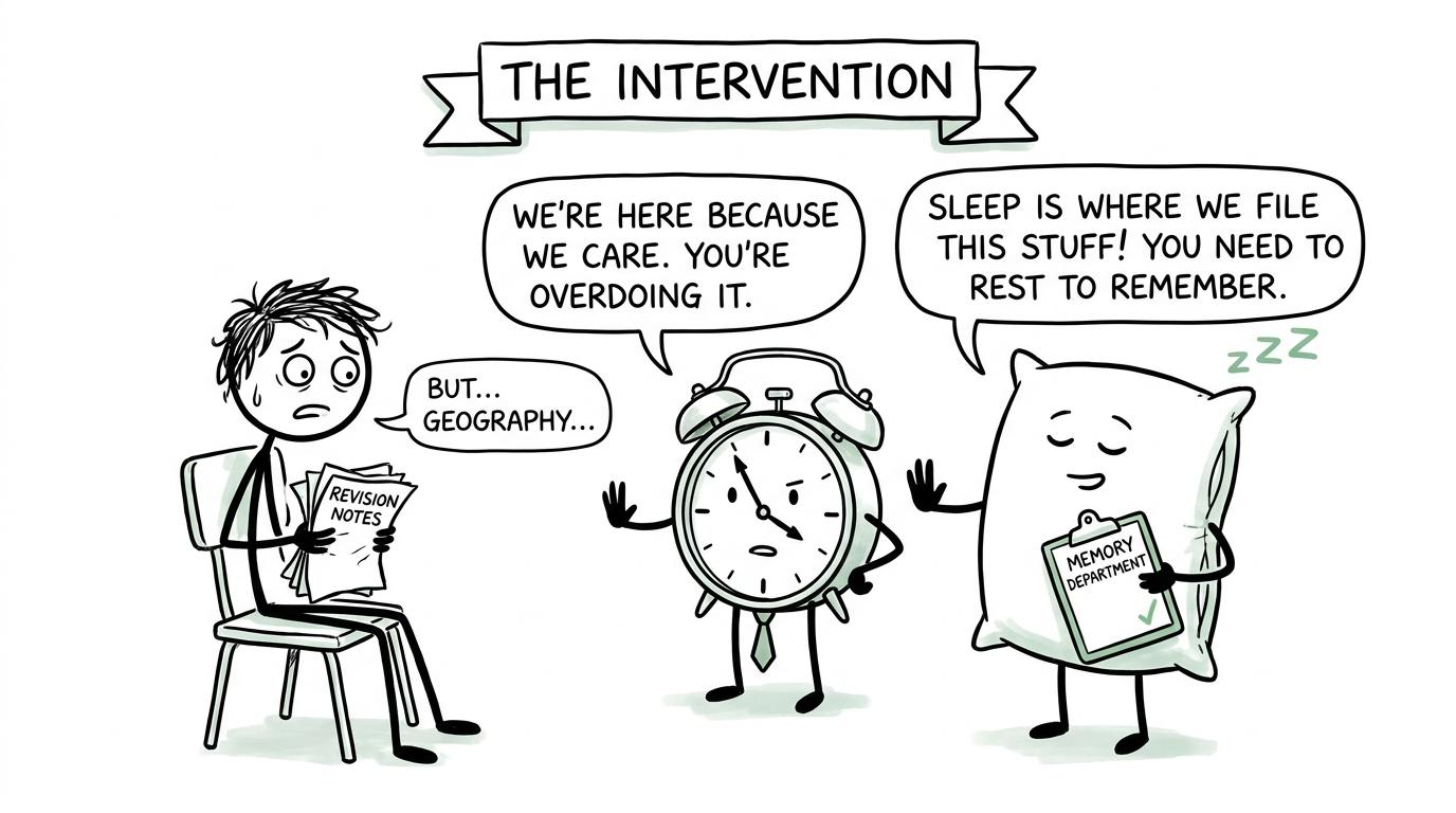 A pillow from the memory department staging an intervention