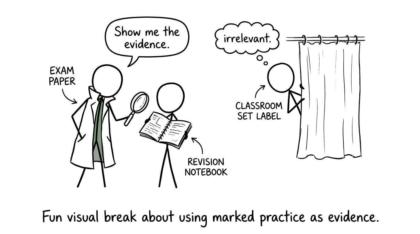 An exam-paper detective asking for evidence