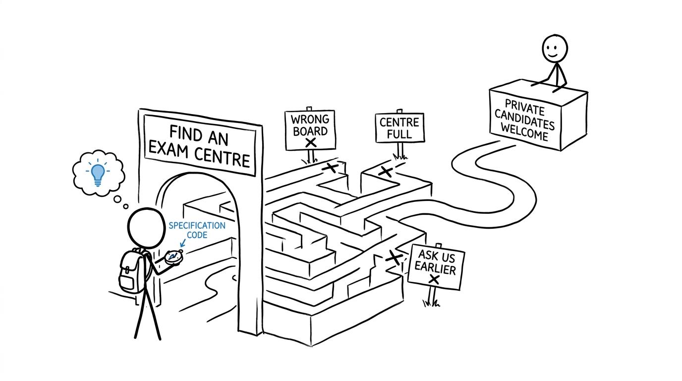 A home-educated student navigating the maze of finding an examination centre