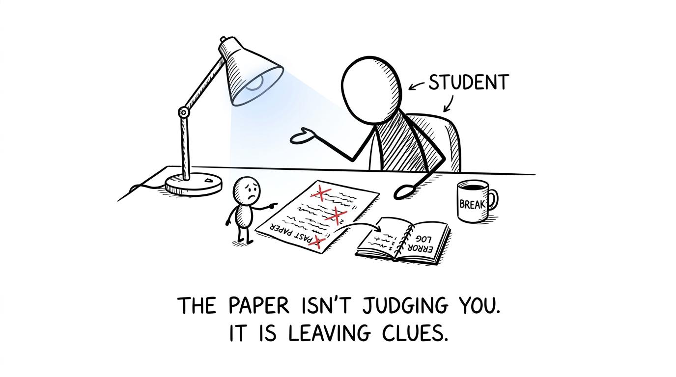 A marked paper leaves clues for the student rather than passing judgement