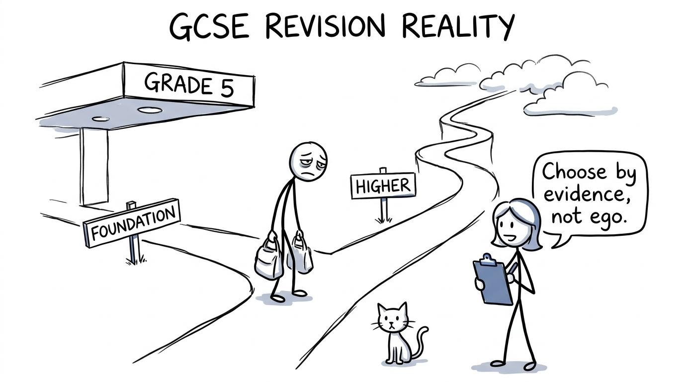 A student choosing between Foundation and Higher exam paths