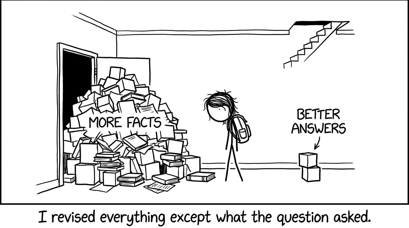 A student discovers that better answers beat a larger pile of disconnected facts