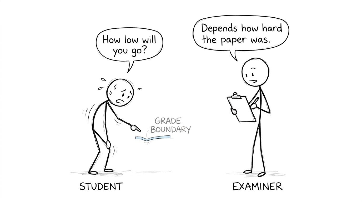 A student asking a grade boundary how low it will go